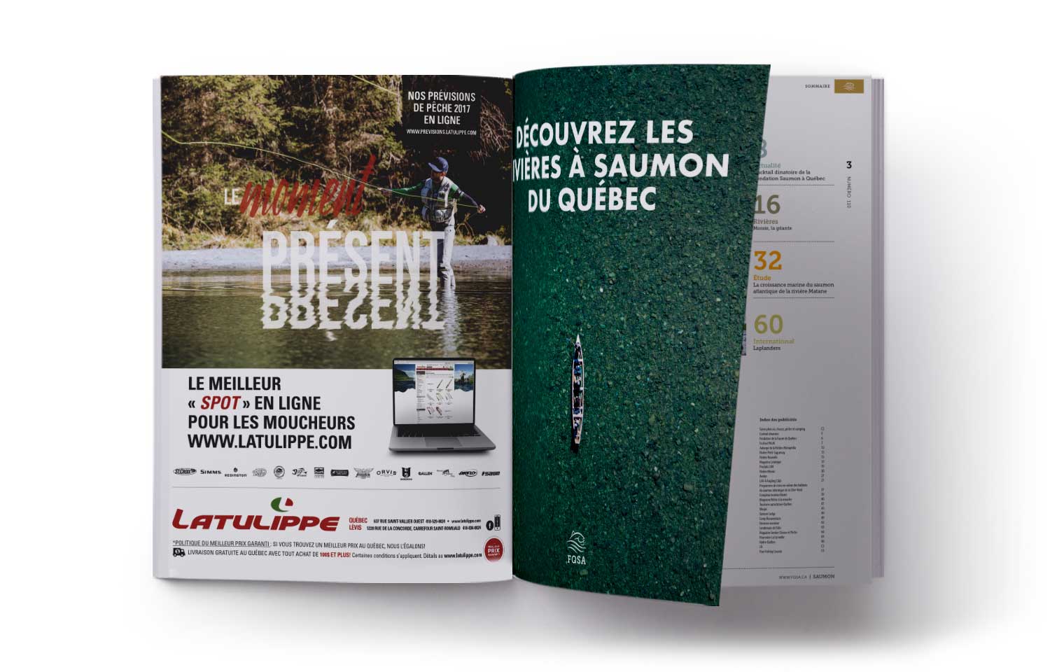 Publicité institutionnelle Magazine saumon FQSA été 2017